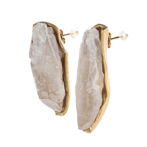 Серьги Katerina Vassou, Stormi, с кварцем, KV26.1-307624GWHITE золотистый