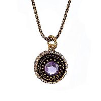 Колье Alcozer&J, с аметистом и кристаллами Swarovski, AL2512-C48CK25 фиолетовый