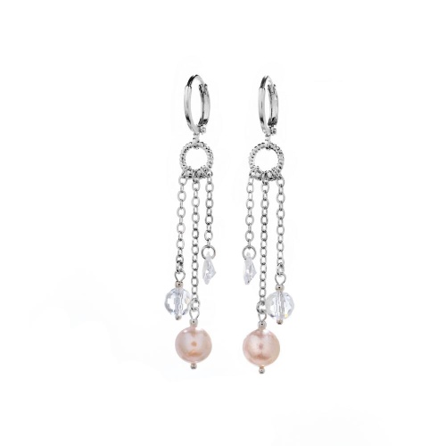 Серьги Lanzerotti, Rococo, с жемчугом, хрусталём и кристаллом, LZ-26.07-241 белый