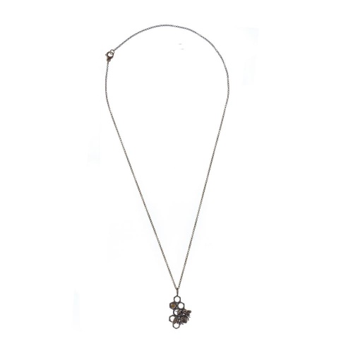 Колье Alcozer&J, пчела на сотах, гранат и кристалл, AL2512-C5501C золотистый фото 2