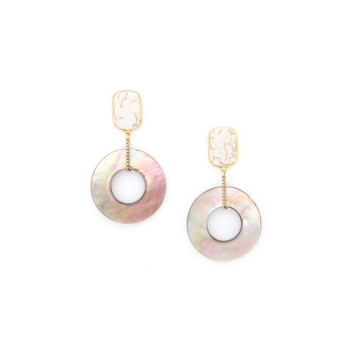 Серьги Nature Bijoux, Alhambra, с перламутром и говлитом, NB25.1-12-90027 коричневый фото 2
