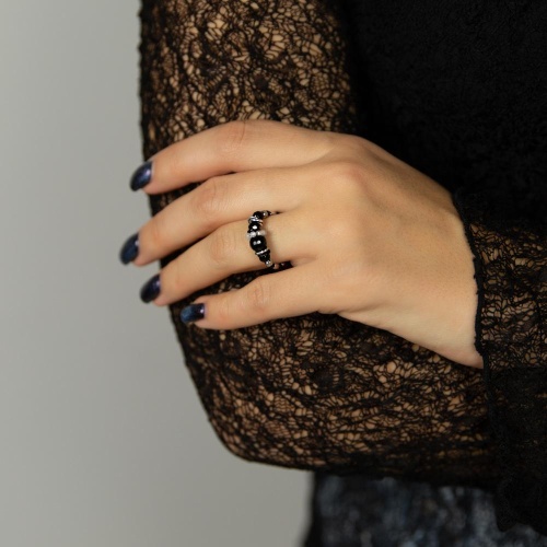 Кольцо Lanzerotti, Pianoforte, стрейч, с жемчугом, гематитом и шпинелью, LZ-26.01-030 черный фото 2