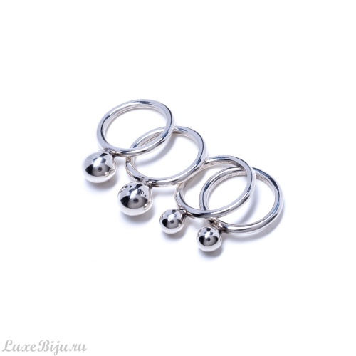 Кольцо Ciclon, 4 кольца, металл, CN-005316 серебристый, 17,5