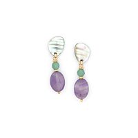 Серьги Nature Bijoux, Giverny, с гелиотисом, авантюрином и аметистом, NB24.2-12-79704 сиреневый