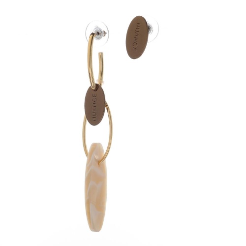 Серьги Nuance, асимметричные, NFN-24.04-058 бежевый