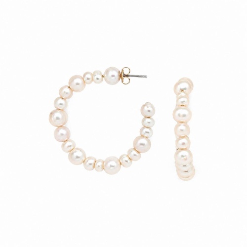 Серьги Nature Bijoux, Moonlight, полукольца с жемчугом, NB26.2-12CP79389 белый