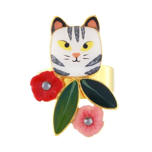 Кольцо TARATATA, Billy, разъемное, с цветной смолой и стразами, TT-T24-07419-201 белый