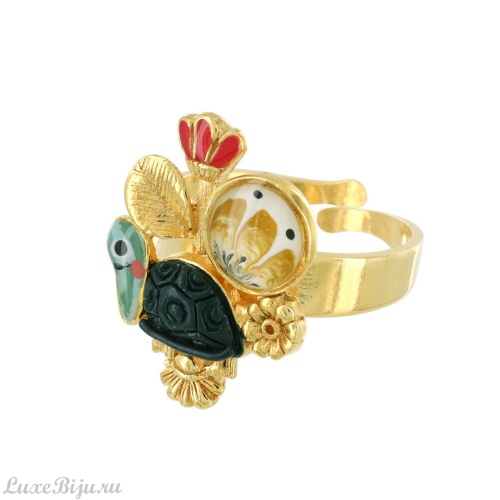Кольцо TARATATA, Carapate, разъемное, смола, декоративные элементы, TT-T22-01405-20M золотистый