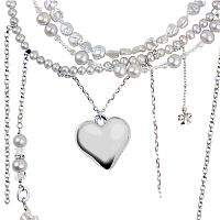 Колье Lanzerotti, Gelido, с жемчугом и горным хрусталем, LZ-25.02-045 серый