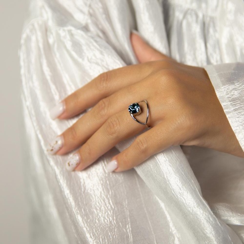 Кольцо Catherine Bijoux, Starlight, разъемное, с кристаллом, CB25.1-5403DS голубой фото 2