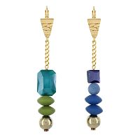 Серьги TARATATA, Glam Rock, асимметрия,стеклянные бусины,силиконовые, TT-H23-08739-20M золотистый