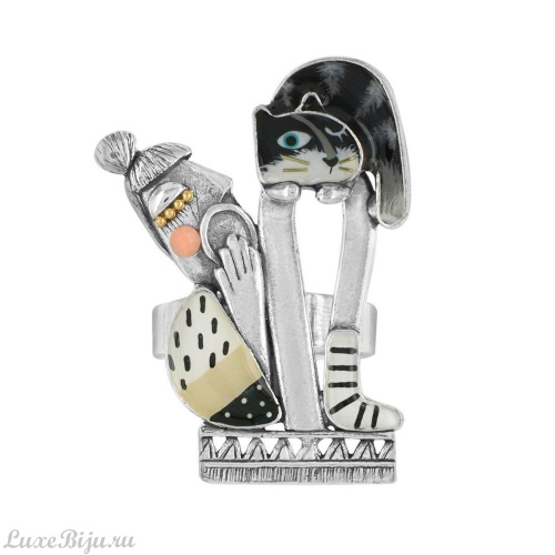 Кольцо TARATATA, Flemme, разъемное,с рисунком на прозрачной смоле, TT-W22-20422-102 серебристый фото 2
