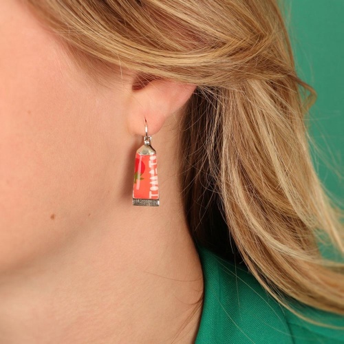 Серьги TARATATA, Ketchup, асимметричные, с цветной смолой, TT-W23-08750-10M серебристый фото 3