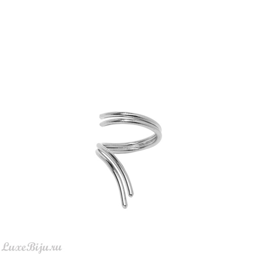 Кольцо Katerina Vassou, Singularity, незамкнутое, минималистичный дизайн, KV25.2-404744S серебристый