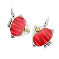 Серьги TARATATA, Sushi, с цветной смолой и стеклянными бусинами, TT-T25-06725-103 красный