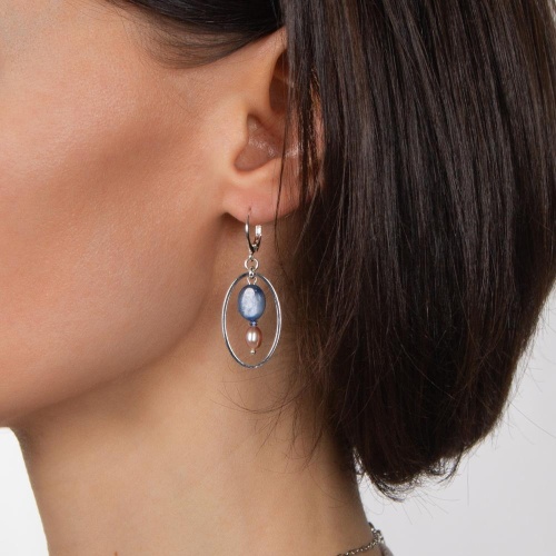 Серьги Lanzerotti, Alba, с кианитом и жемчугом, LZ-24.02-014 синий фото 2