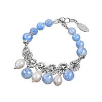 Браслет Lanzerotti, Costa Azzurra, с жемчугом и голубым агатом, LZ-26.04-134 голубой