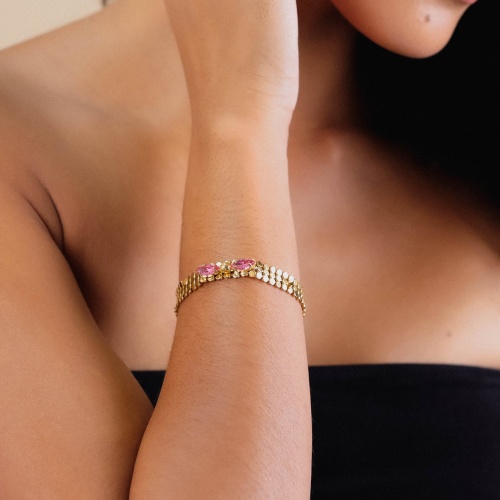 Браслет Franck Herval, Irene, с кристаллами Swarovski, FH24.2-13-72742 золотистый фото 4