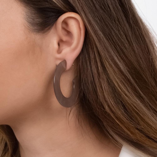 Серьги Moon Paris, Lorian, акриловые полукольца, ML-24.03-029 серый фото 2