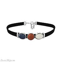 Чокер Possebon mother mosaic/red agate/pearl sodalite