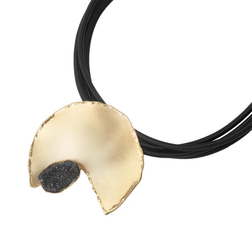 Колье Katerina Vassou, Jovena, с позолоченным элементом и друзой агата, KV26.1-308378G черный фото 3