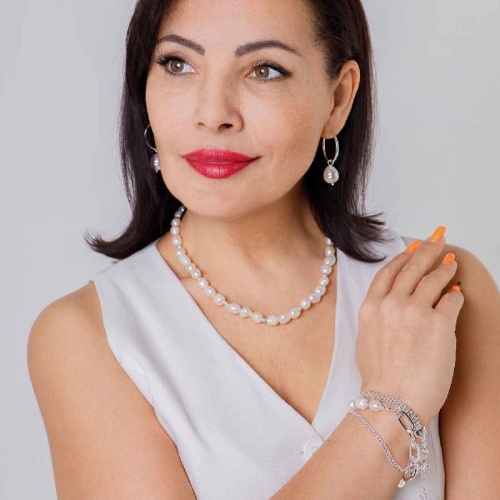 Колье Fiore Luna String of Pearls Сarabiner, BL4506 S фото 2