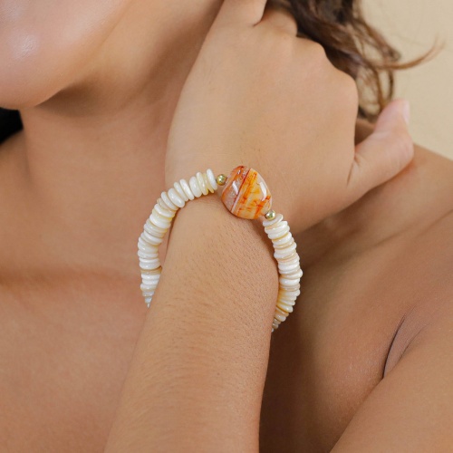 Браслет Nature Bijoux, Minerama, стрейч, с перламутром и агатом, NB26.1-13-44504 коричневый фото 3