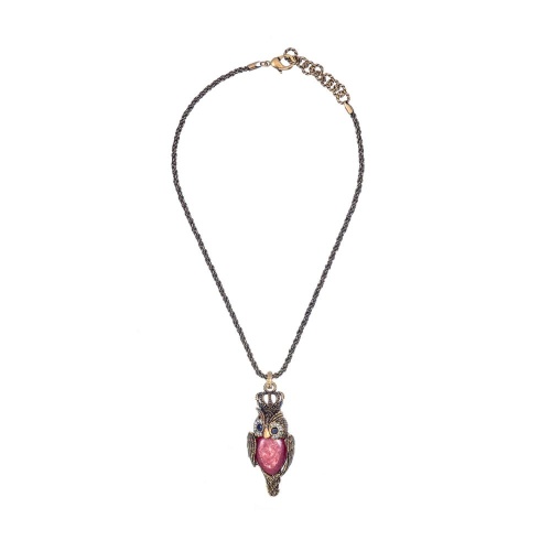Колье Alcozer&J, сова, турмалин, сапфир, Swarovski, AL2502-C148MH24 коричневый фото 2