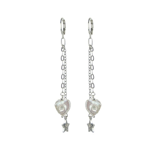 Серьги Lanzerotti, Gelido, с жемчугом в форме сердца и звездой, LZ-25.02-027 белый