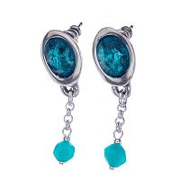 Серьги Lanzerotti, Atlantide, с муранским стеклом и агатом, LZ-23.03-072 бирюзовый