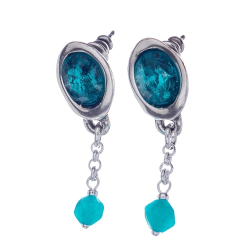 Серьги Lanzerotti, Atlantide, с муранским стеклом и агатом, LZ-23.03-072 бирюзовый