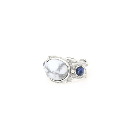 Кольцо Nature Bijoux, Arctique, разъемное, с говлитом и содалитом, NB25.1-19-25731 серебристый фото 2