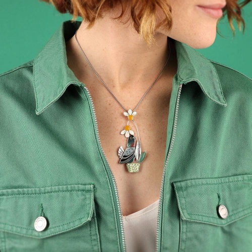 Колье TARATATA, Le facteur, цветная смола, блестки, слюдяная пудра, TT-T25-01101-10M серебристый фото 3