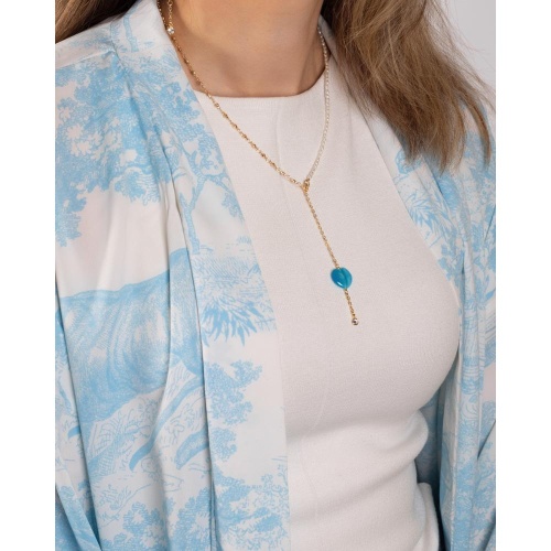 Колье Lanzerotti, Marino, с жемчугом, кошачьим глазом, кристаллом, LZ-25.06-136 голубой фото 3