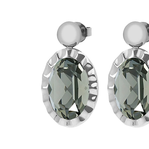 Серьги Qudo TIVOLA UNICA big (S/P) Black diamond 2,65cm, 332039 фото 8