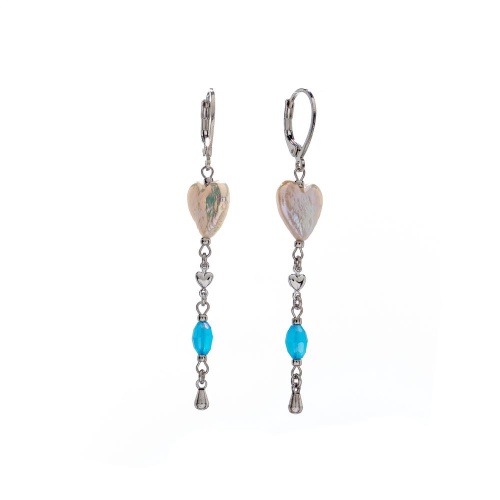 Серьги Lanzerotti, Marino, с жемчугом в виде сердца и кристаллом, LZ-25.06-184 голубой