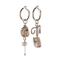 Серьги Moon Paris, Bohemia, асимметричные, с кристаллами, MB-21.07-018 золотистый