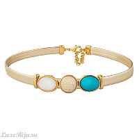 Чокер Possebon Amazonite Beige/madre azul/opaline