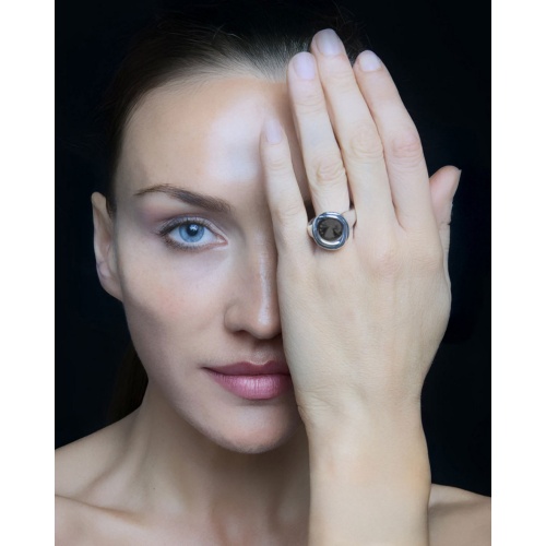 Кольцо Tra-la-ra, Tuareg, разъемное, с кристаллом, TLR25-252P302 серый фото 2