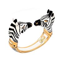 Браслет Polina Firenze, кафф, зебра с кристаллами и эмалью, PF25.2-BR4281 белый
