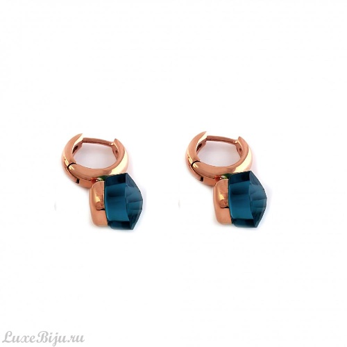 Серьги Qudo Firenze london blue 300026 BL/RG фото 2