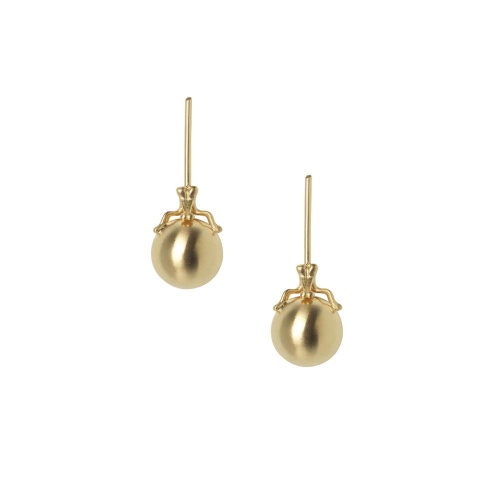 Серьги Katerina Vassou, Fortissimo, со сферой и рельефным рисунком, KV26.1-406141G золотистый