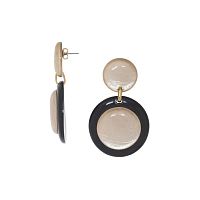 Серьги Nature Bijoux, Saint Honore, с рогом и ракушками Capiz в смоле, NB26.1-12-90511 черный