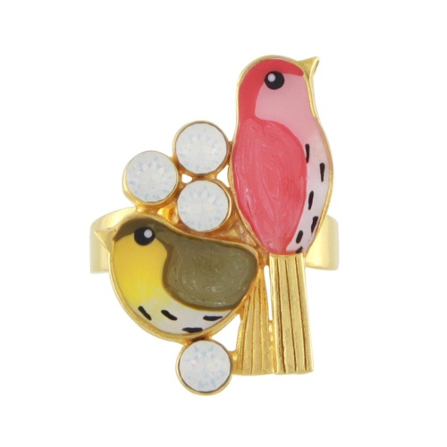 Кольцо TARATATA, Pia-pia, разъемное, с цветной смолой и стразами, TT-T24-05412-20M золотистый