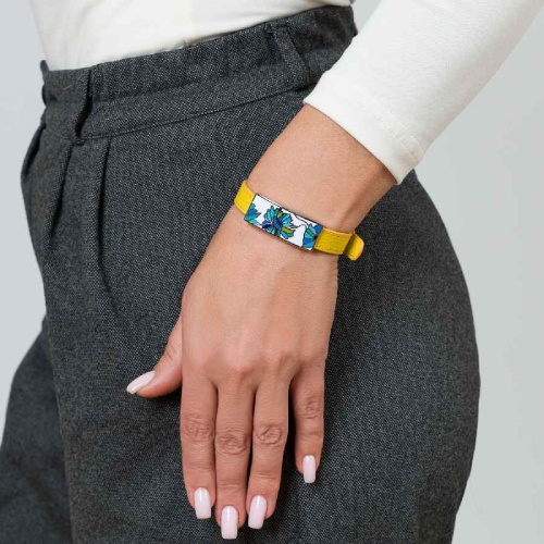 Браслет Fiore Luna на желтом кожанном ремешке, CB03599-14A фото 2