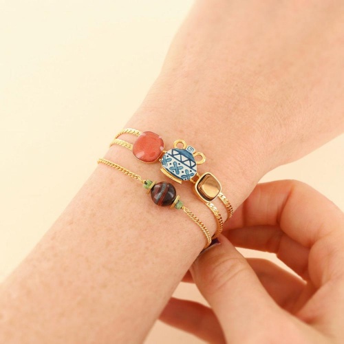 Браслет TARATATA, Antique, смола, тигровый глаз, гематит, циозит, TT-H25-07311-20M золотистый фото 3