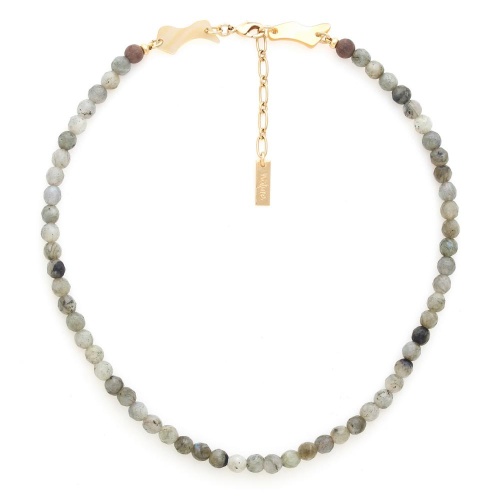 Колье Nature Bijoux, Eclipse, эбеновое дерево, лабрадорит, перламутр, NB25.2-15-43533 серый