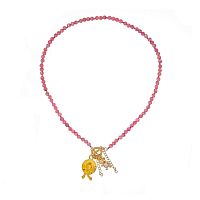 Колье Lanzerotti, Anne with an E, с родохрозитом, кристаллами и бисером, LZ-25.08-256 розовый