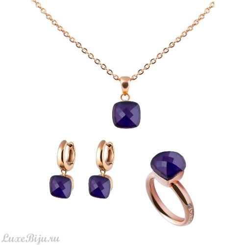Кольцо Qudo Firenze tanzanite 19 мм 610606 V/RG фото 3