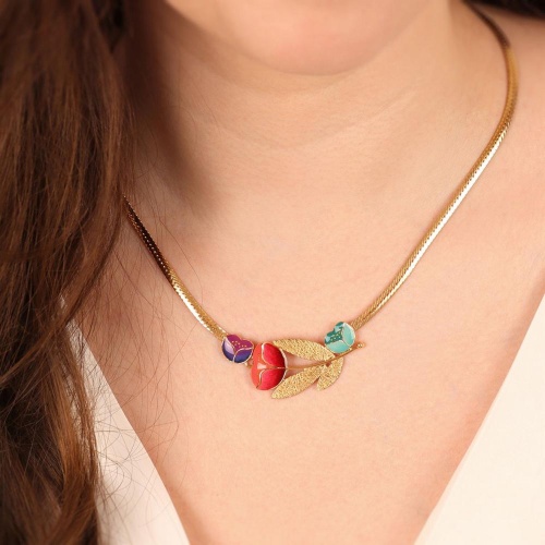 Колье TARATATA, Crocus, с цветной смолой и микрошариками, TT-H24-02109-20M золотистый фото 4